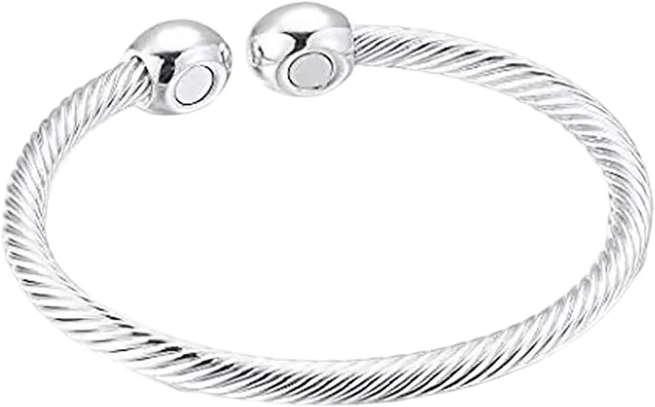 Elastic Adjustable Stainless Steel Cuff Bangle Bracelet for Mens Womens Silver Womens Bracelets