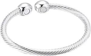 Elastic Adjustable Stainless Steel Cuff Bangle Bracelet for Mens Womens Silver Womens Bracelets
