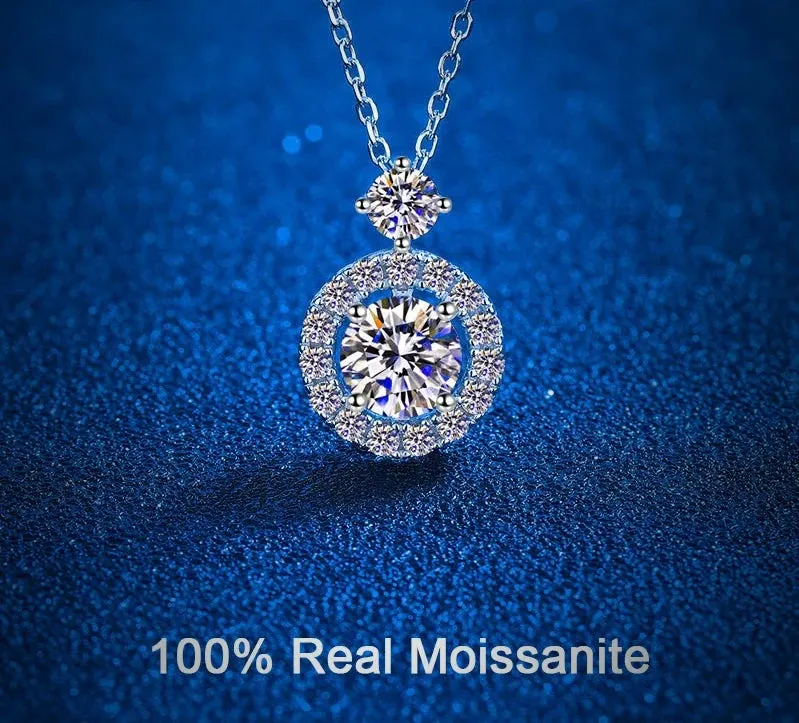 Elegant 1.4ct Flawless Moissanite Pendant Necklace - fine Jewelry