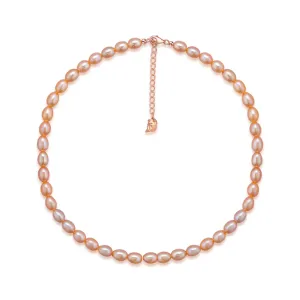 Elegant Pink Freshwater Rice Pearl Necklace WN00501