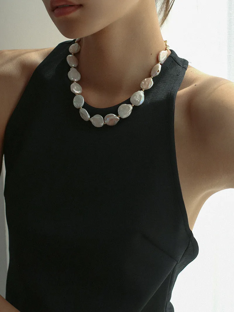 Elegant Rebellion Baroque Pearl Statement Necklace