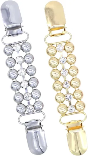 Elegant Rhinestone Claw Buckle Pcs Vintage Cardigan Clips Easy to Use Collar Clips for Women's Casual Outfits