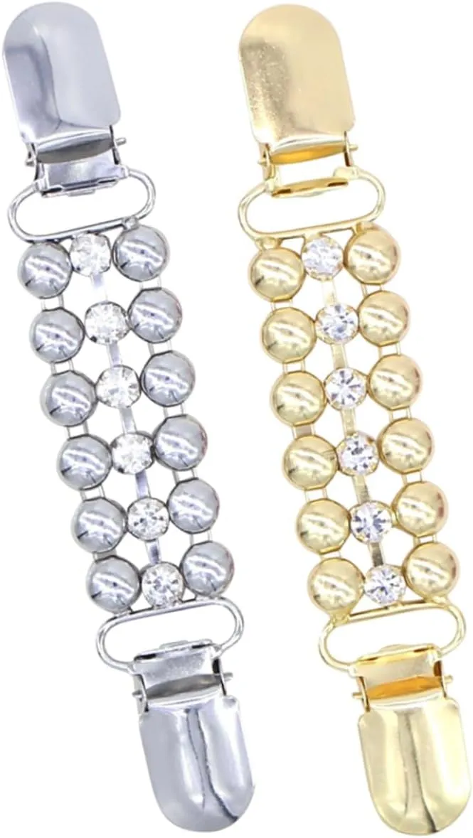 Elegant Rhinestone Claw Buckle Pcs Vintage Cardigan Clips Easy to Use Collar Clips for Women's Casual Outfits