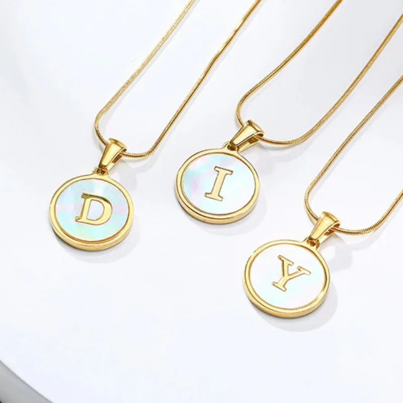 Elegant Square Shape A-Z Initial Letter Pendant Personalized Necklaces
