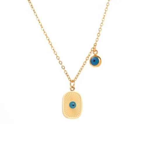 Elegant Turquoise: 18K Gold Plated Necklace