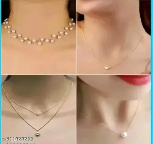 Elite Charming Women Necklaces &amp; Chains - Gold Plated Alloy Bib Necklace