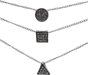 ELITE TREND Designer Style Crystal Jewelry Fashion Gold Color Alloy Colorful Rhinestone 3 PCS Necklaces Chains Set of 3 - Silver or Gold Plated Sun Moon Star Pendant 18 Inch Necklaces