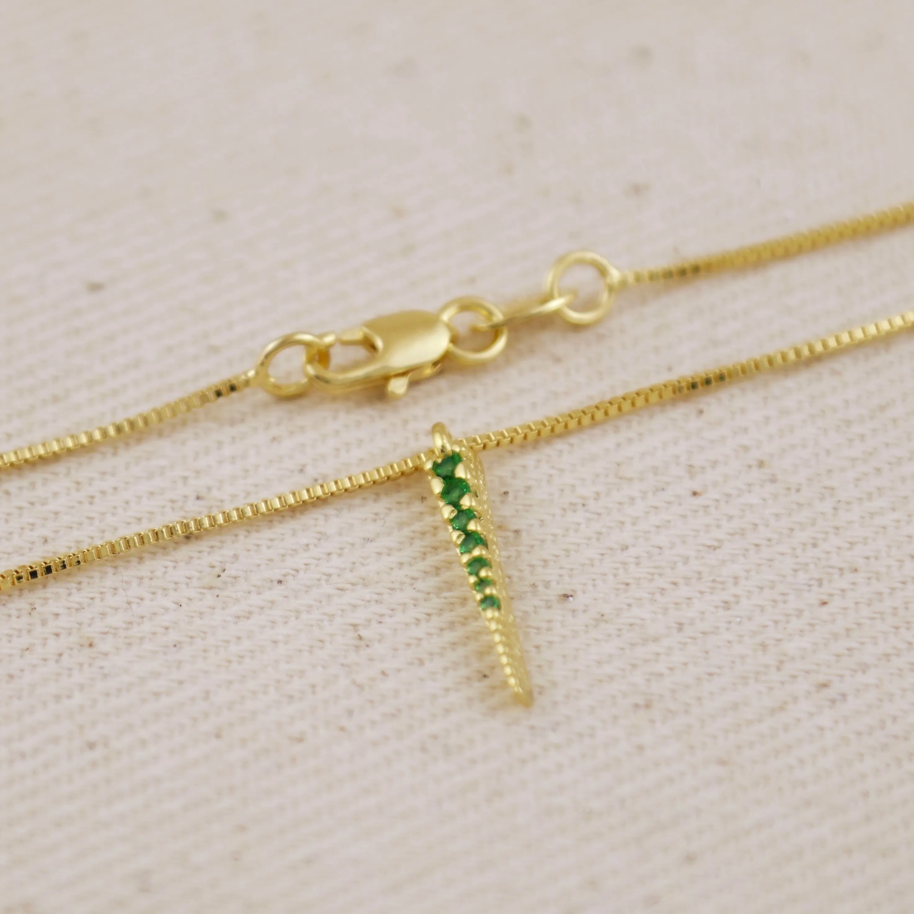 Emerald CZ Spear Necklace