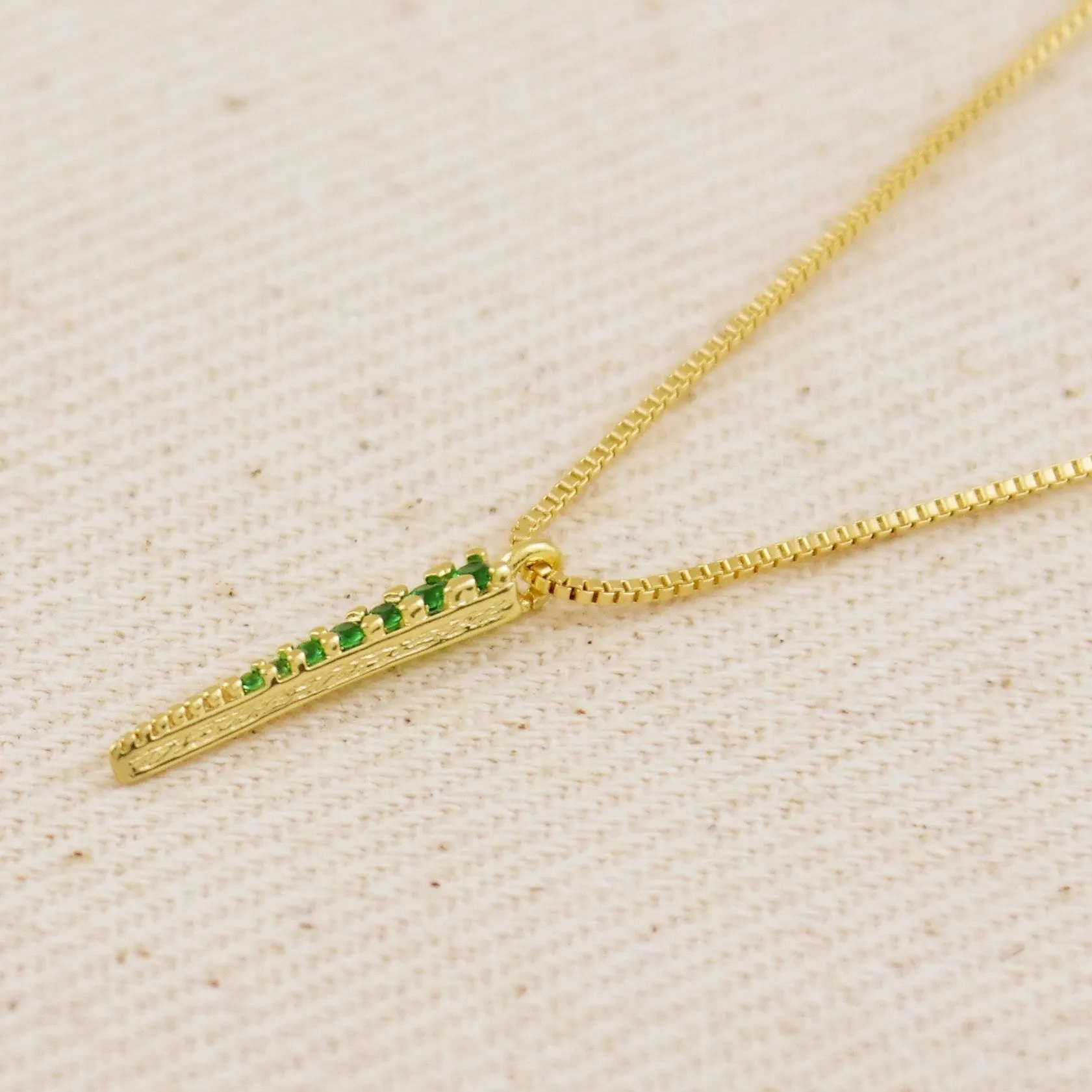 Emerald CZ Spear Necklace