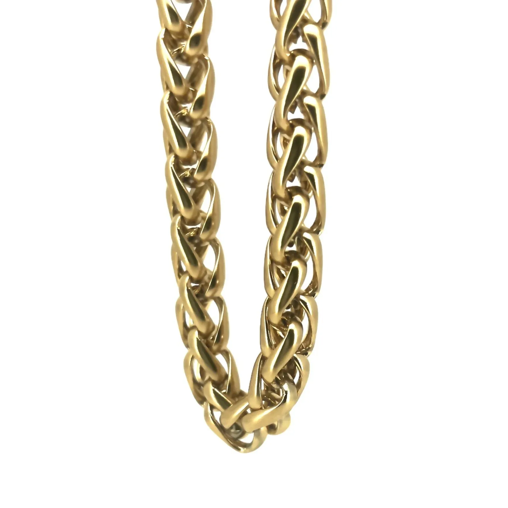 Enesenico Golden Spiga Chain Necklace