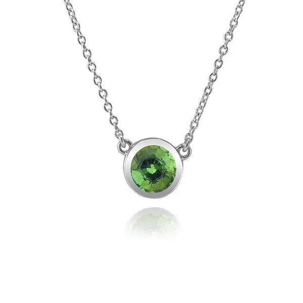 Essential Collection 14K White Gold Bezel Set Gemstone Pendant