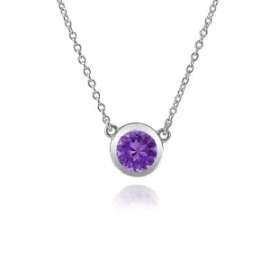 Essential Collection 14K White Gold Bezel Set Gemstone Pendant