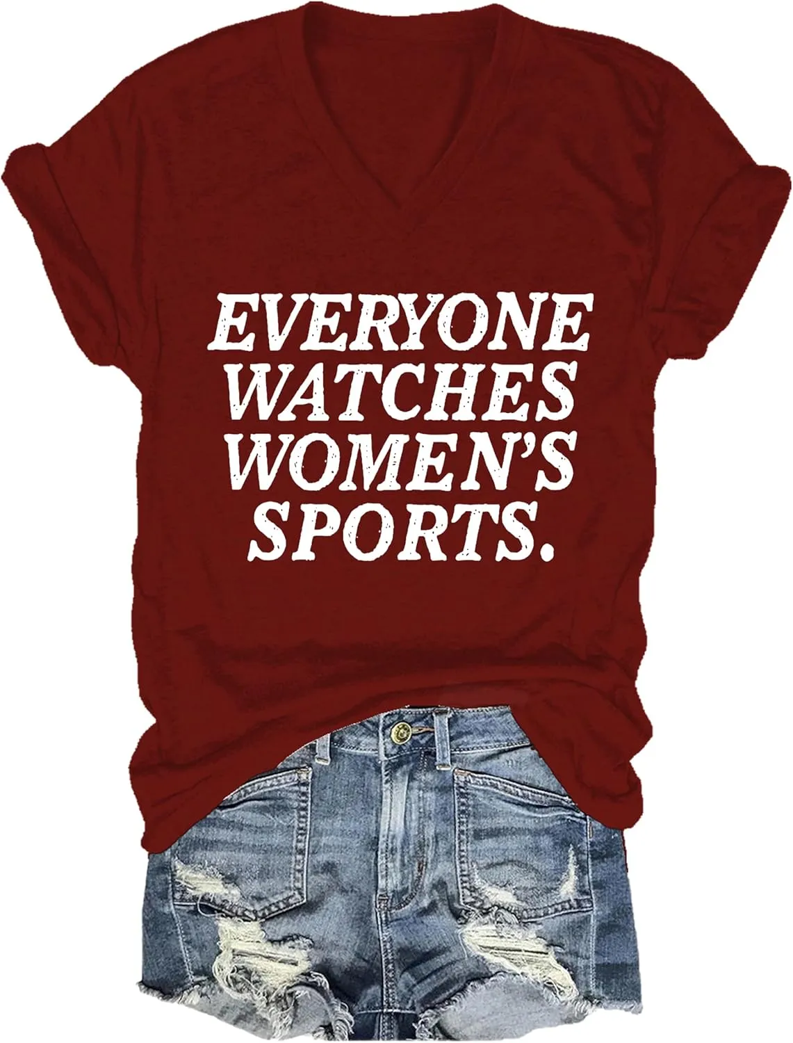 Everyone Watches Womens Sports Tshirt V Neck, Everyone Watches Womens Sports Shirt, Women Sports T Shirt