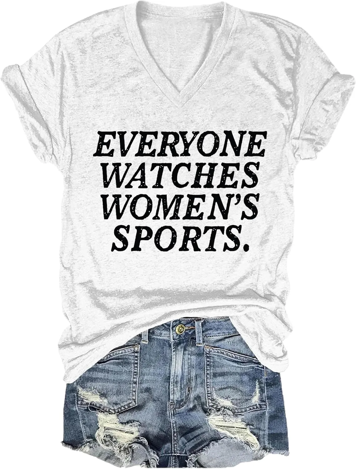 Everyone Watches Womens Sports Tshirt V Neck, Everyone Watches Womens Sports Shirt, Women Sports T Shirt