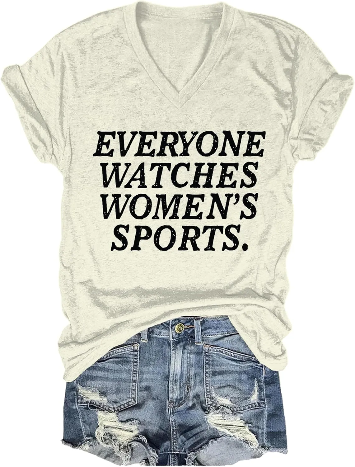 Everyone Watches Womens Sports Tshirt V Neck, Everyone Watches Womens Sports Shirt, Women Sports T Shirt