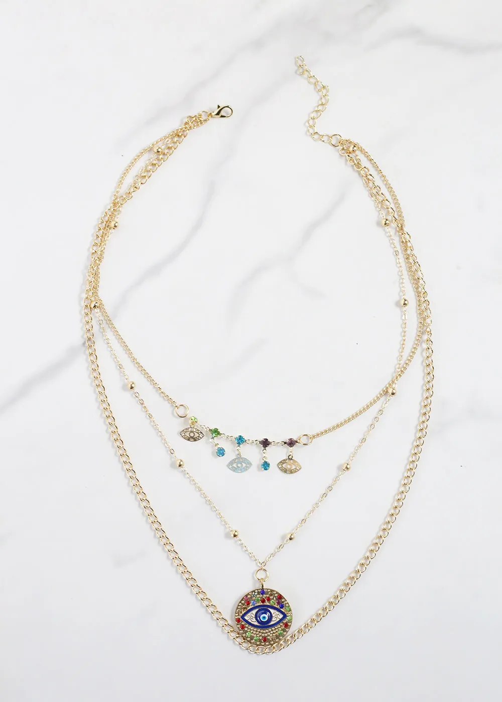 Evil Eye 3-Layered Necklace