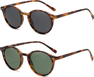 EYLRIM Classic Polarized Round Sunglasses for Women Men Vintage Style Lightweight Circle Frame Sun Glasses