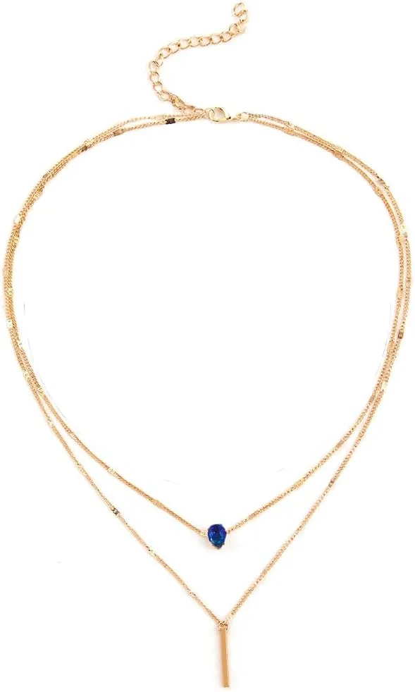 FairyCity 18K Gold Plated Pendant Necklace,Cubic Zirconia Birthstone Necklace for Women Choker Necklaces Trendy Jewelry Gifts