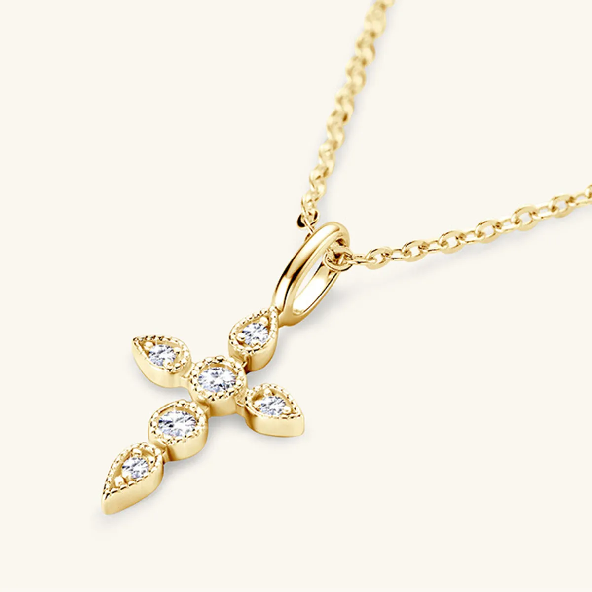 Faith and Brilliance: 925 Sterling Silver Moissanite Cross Pendant Necklace