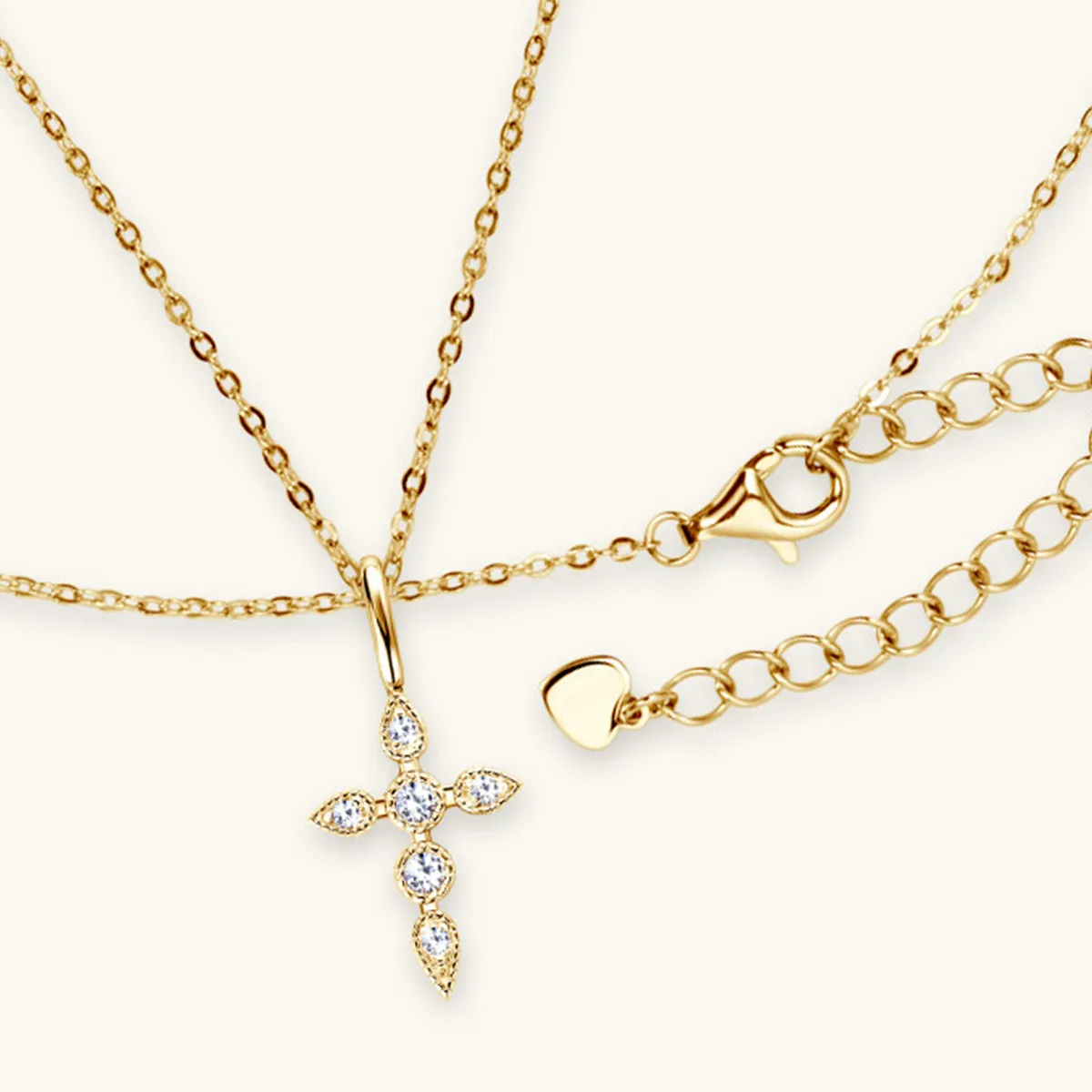 Faith and Brilliance: 925 Sterling Silver Moissanite Cross Pendant Necklace