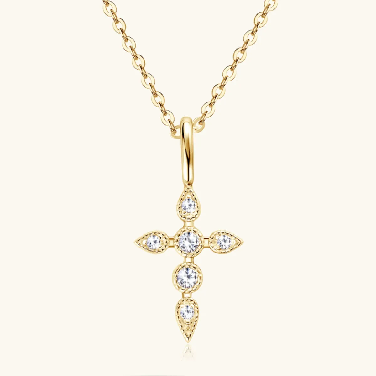 Faith and Brilliance: 925 Sterling Silver Moissanite Cross Pendant Necklace