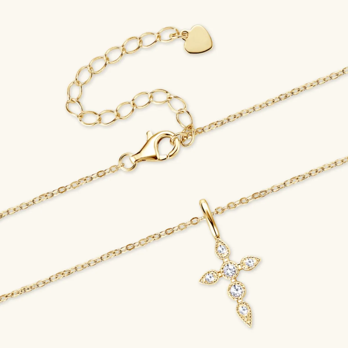 Faith and Brilliance: 925 Sterling Silver Moissanite Cross Pendant Necklace