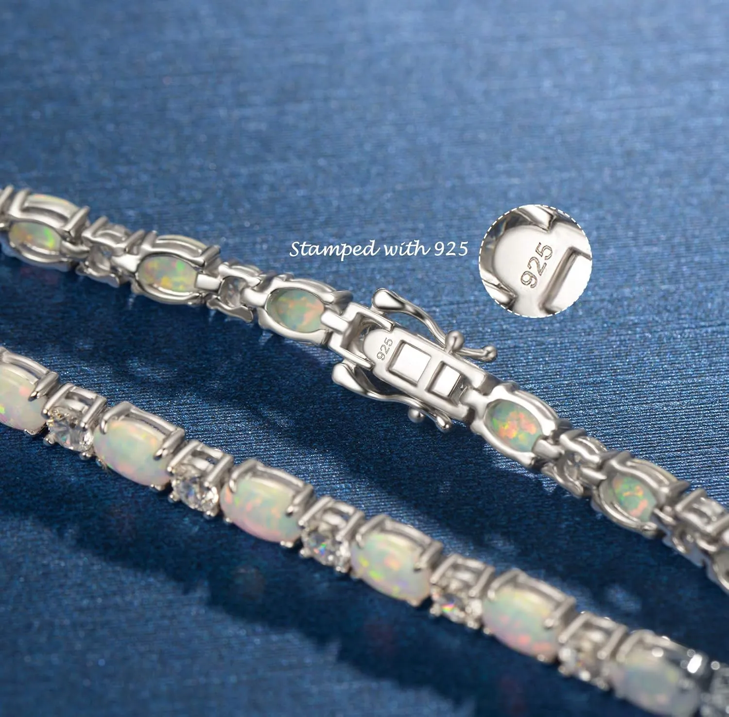 FANCIME Birthstone Bracelets Sterling Silver Tennis Bracelets Charm Fine Jewelry Mother's Day Birthday Gifts for Women Mom 7"