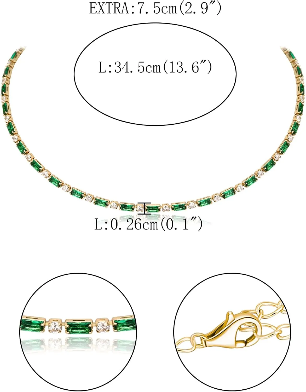 FANZE Dainty Choker Necklaces for Women Cubic Zircon Gold Plated Tennis Necklace Trendy Jewelry Gift for Wedding Chrismas Thanksgiving Valentine Mother Day Easter