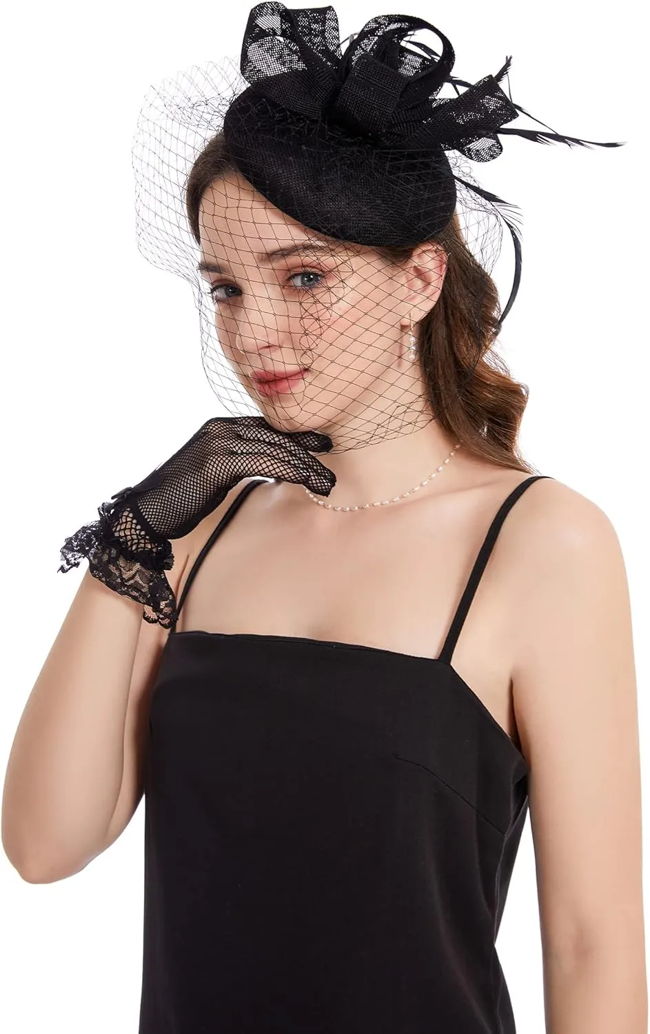 Fascinator Hat Veil Feather Fascinator Tea Party Bridal Wedding Veil Pillbox Hat