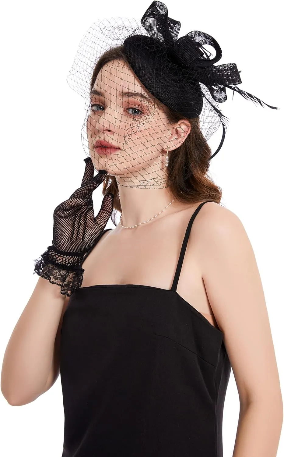 Fascinator Hat Veil Feather Fascinator Tea Party Bridal Wedding Veil Pillbox Hat