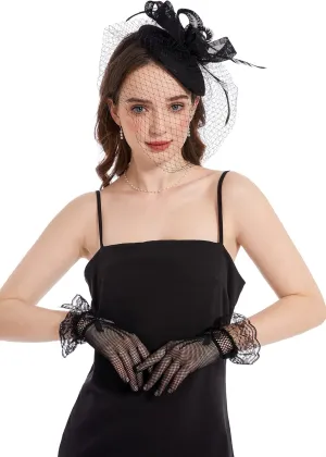 Fascinator Hat Veil Feather Fascinator Tea Party Bridal Wedding Veil Pillbox Hat