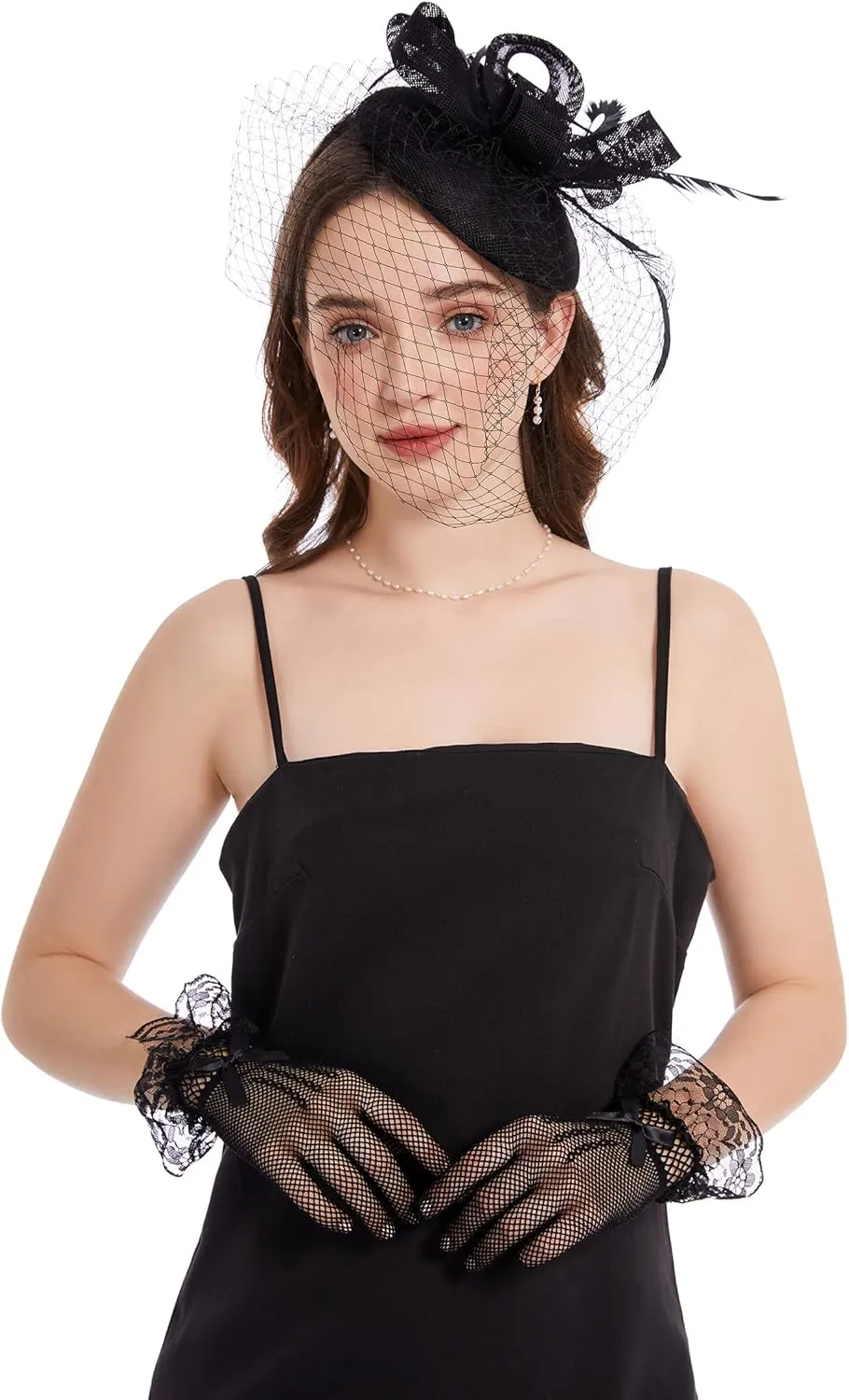 Fascinator Hat Veil Feather Fascinator Tea Party Bridal Wedding Veil Pillbox Hat