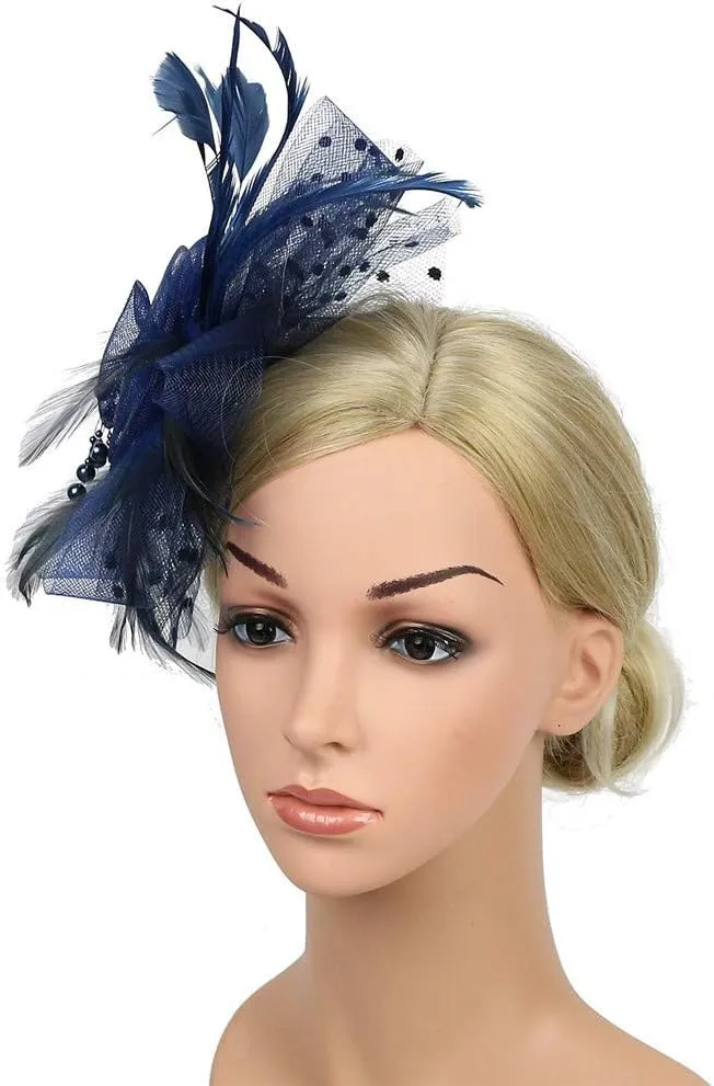 Fascinators for Women Derby Hat with Clip for Cocktail Ball Wedding Bridal Wedding Veil