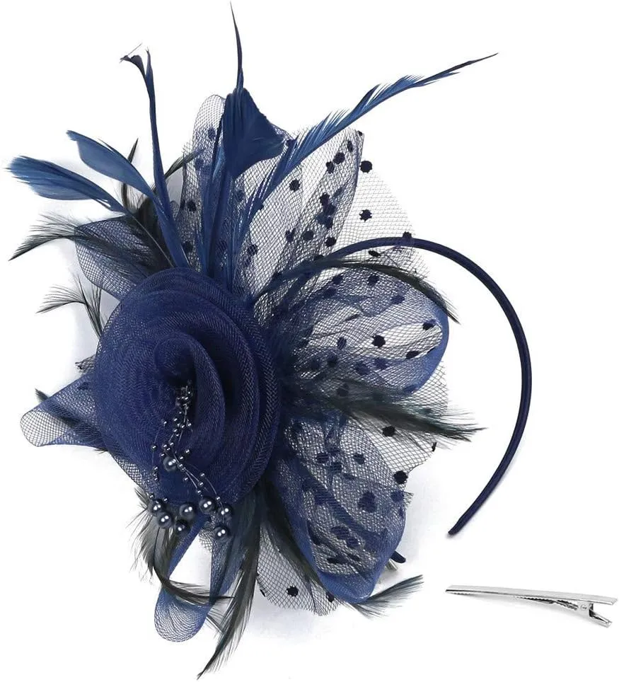 Fascinators for Women Derby Hat with Clip for Cocktail Ball Wedding Bridal Wedding Veil