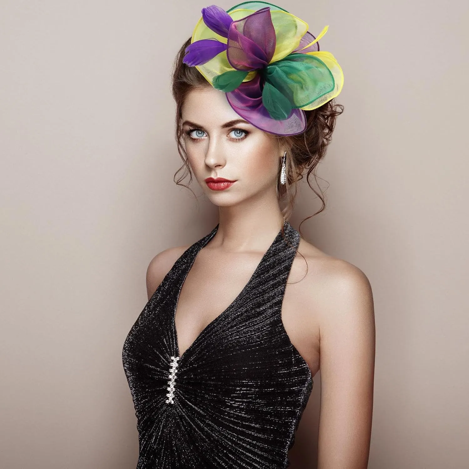 Fascinators Hats with Gloves Set for Women 20s 50s Cocktail Tea Party Wedding Costume Headwear
