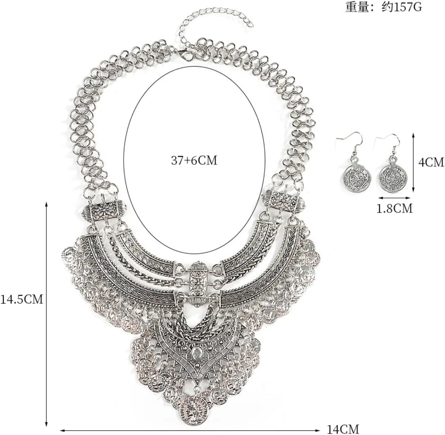 Fashion Bib Bohemian Statement Necklace Punk Ethnic Jewelry for Women