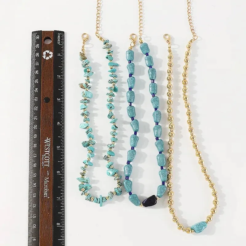 Fashion Bohemian Style Natural Turquoise Necklace Women