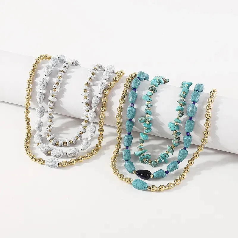 Fashion Bohemian Style Natural Turquoise Necklace Women