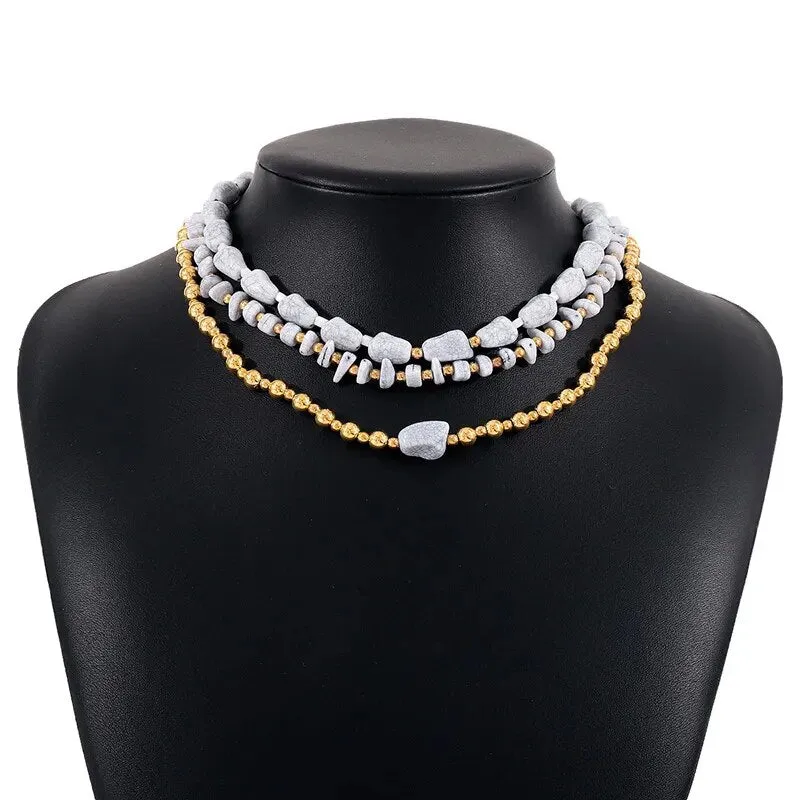Fashion Bohemian Style Natural Turquoise Necklace Women