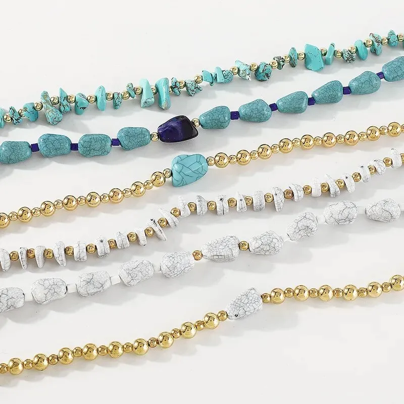 Fashion Bohemian Style Natural Turquoise Necklace Women