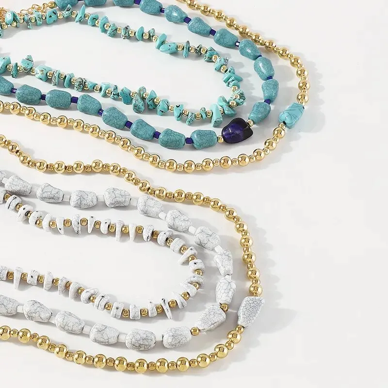 Fashion Bohemian Style Natural Turquoise Necklace Women