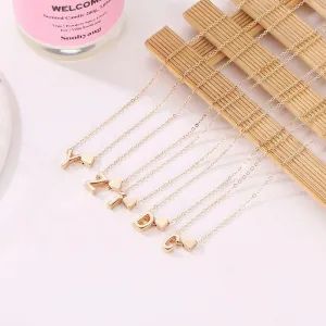 Fashion Tiny Gold/Silver Color Initial Necklace Heart Pendant