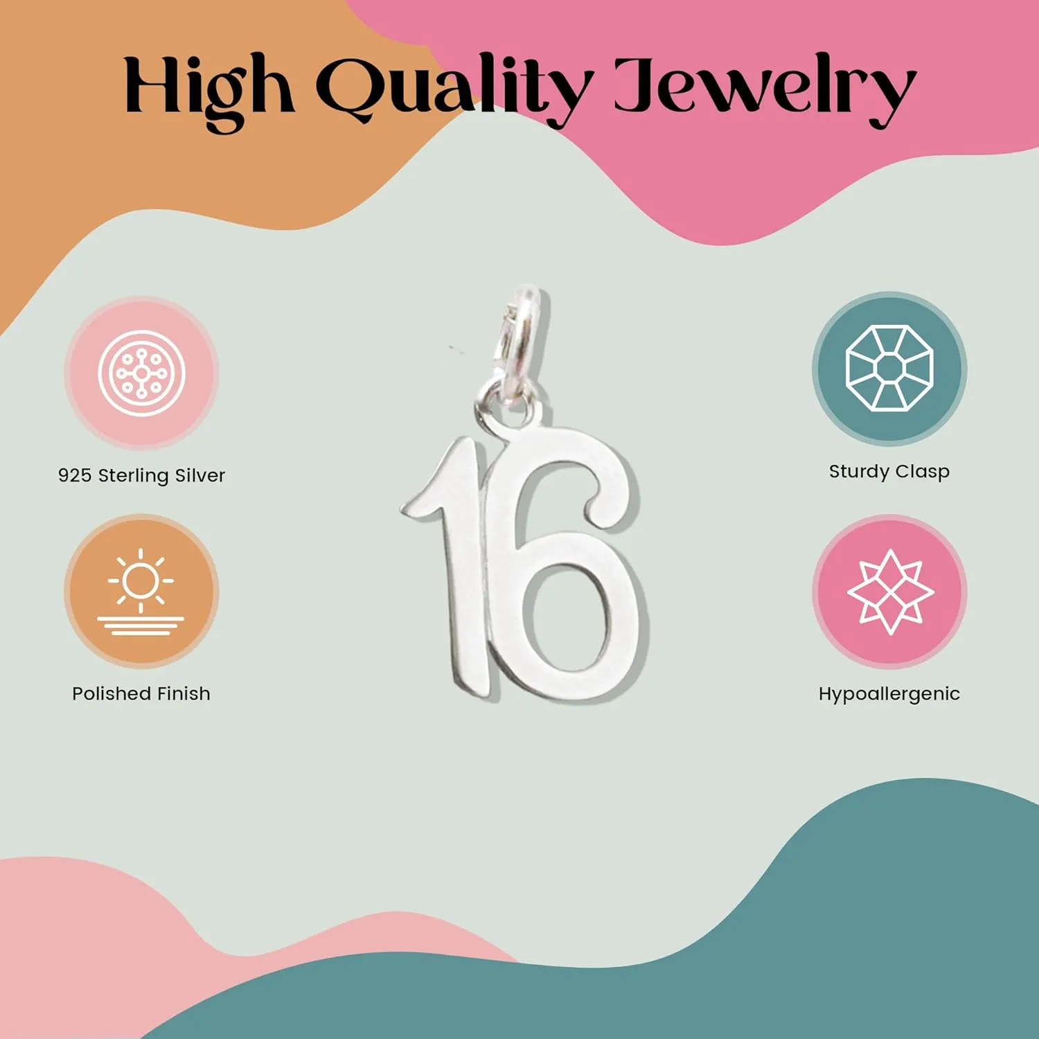 FashionJunkie4Life Milestone Numbers Pendant Necklace for Birthdays and Anniversaries Gift