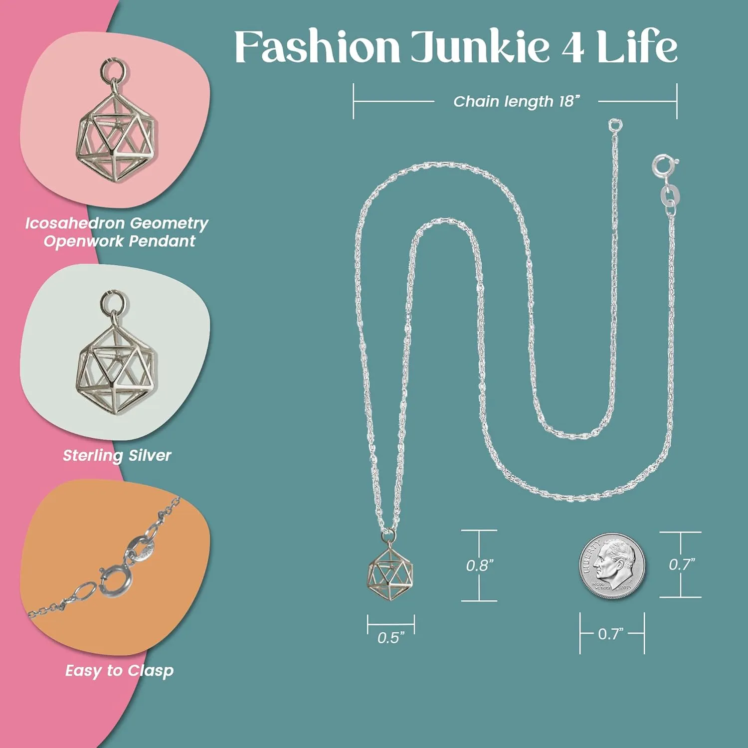 FashionJunkie4Life Simple Geometric Shape Pendant Necklaces