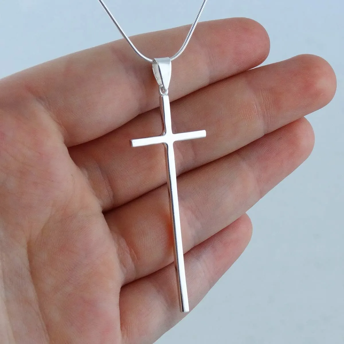 FashionJunkie4Life Sterling Silver Cross Necklace for Men and Women
