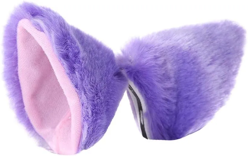 Faux Fur Cat Bear Ears Hair Clip Plush Paw Claw Glove Bell Leather Collar Choker Cosplay Set
