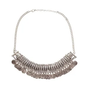 Fern silver coin necklace