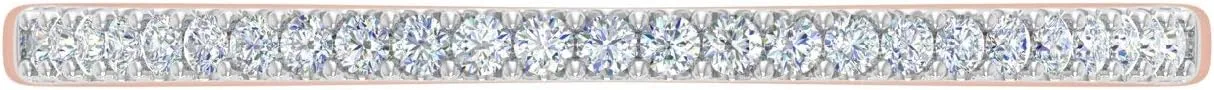 FINEROCK 0.08 Carat (ctw) 10K Gold Round White Diamond Ladies Dainty Anniversary Wedding Stackable Ring