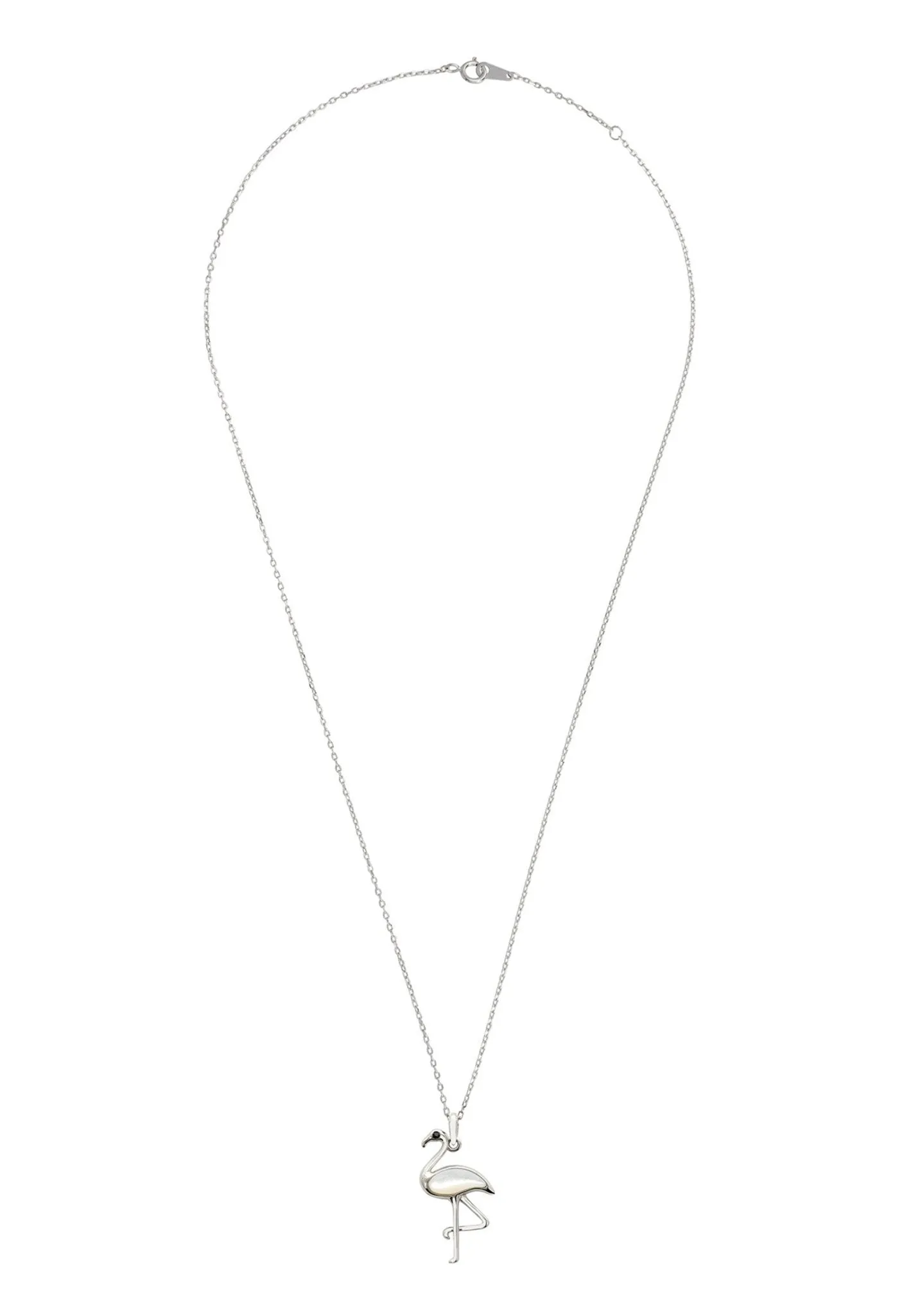 Flamingo Pearl Necklace Silver