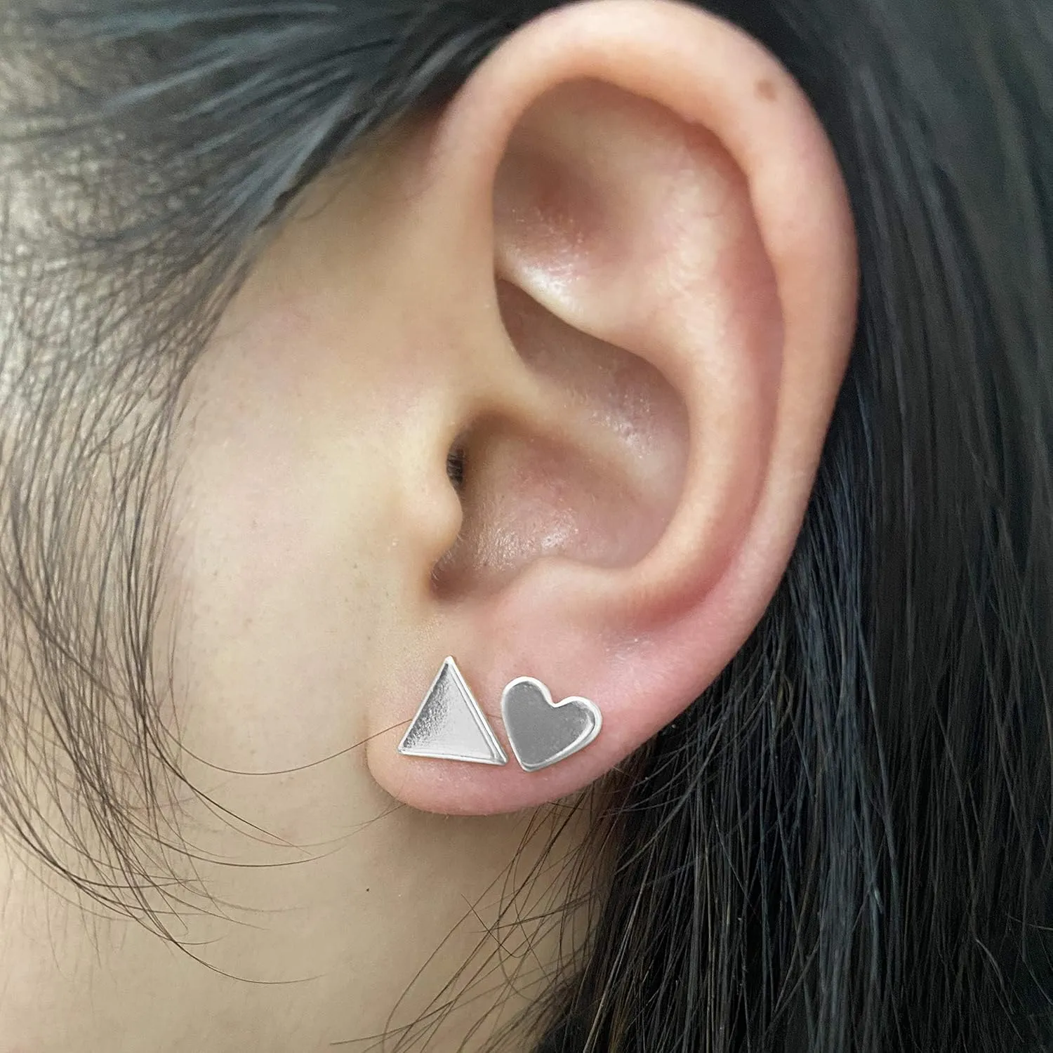 Flat Back Stud Earrings for Women Simple Tiny Circle Triangle Square Bar Stud Earrings Mini Cartilage Tragus Earring Jewelry Gifts
